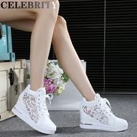 summer women shoes breathable mesh sneakers flats lace loafers thick heels platform wedges casual comfort creepers