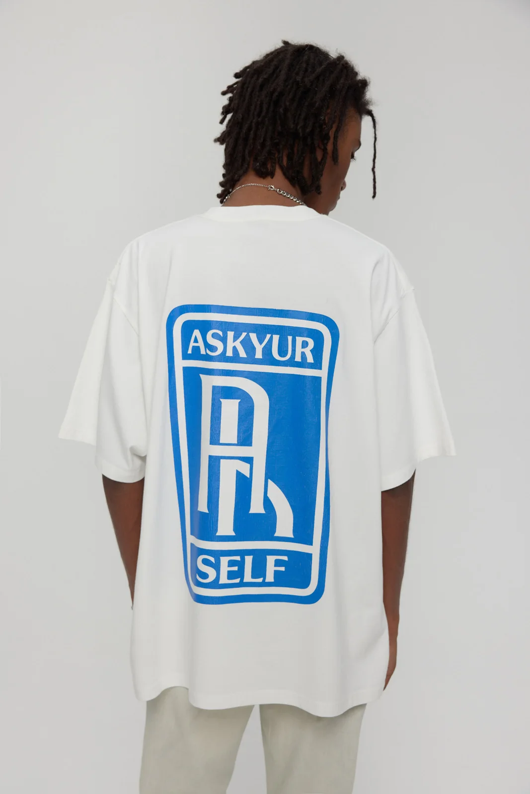 

Askyurself new couple washed do old cracked logo short-sleeved men and women summer high street tide loose short-sleeved T-shirt