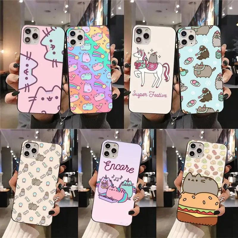 Милый чехол для телефона с котами Pusheens iphone 13 12 11 Pro Mini XS Max 8 7 Plus X SE 2020 XR