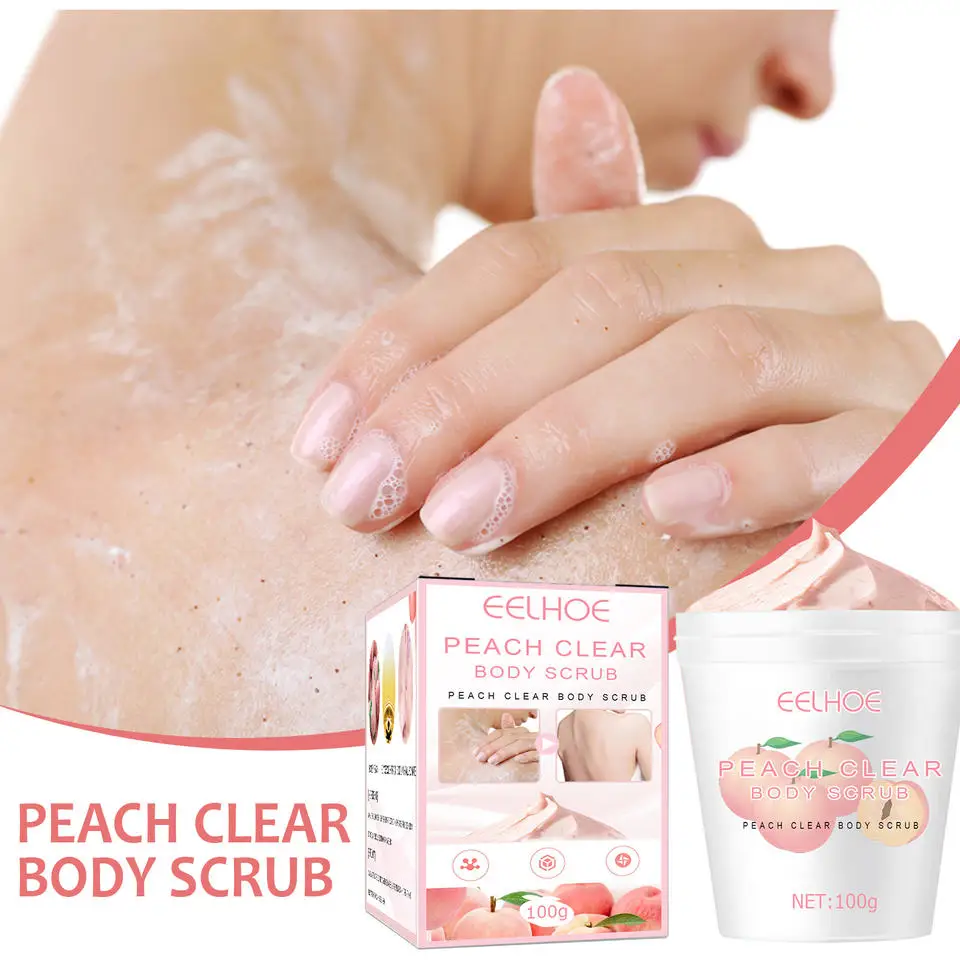 

110g Organic Peach Scented Whitening Facial Exfoliating Cream Face Body Bath Scrub for Skin Care