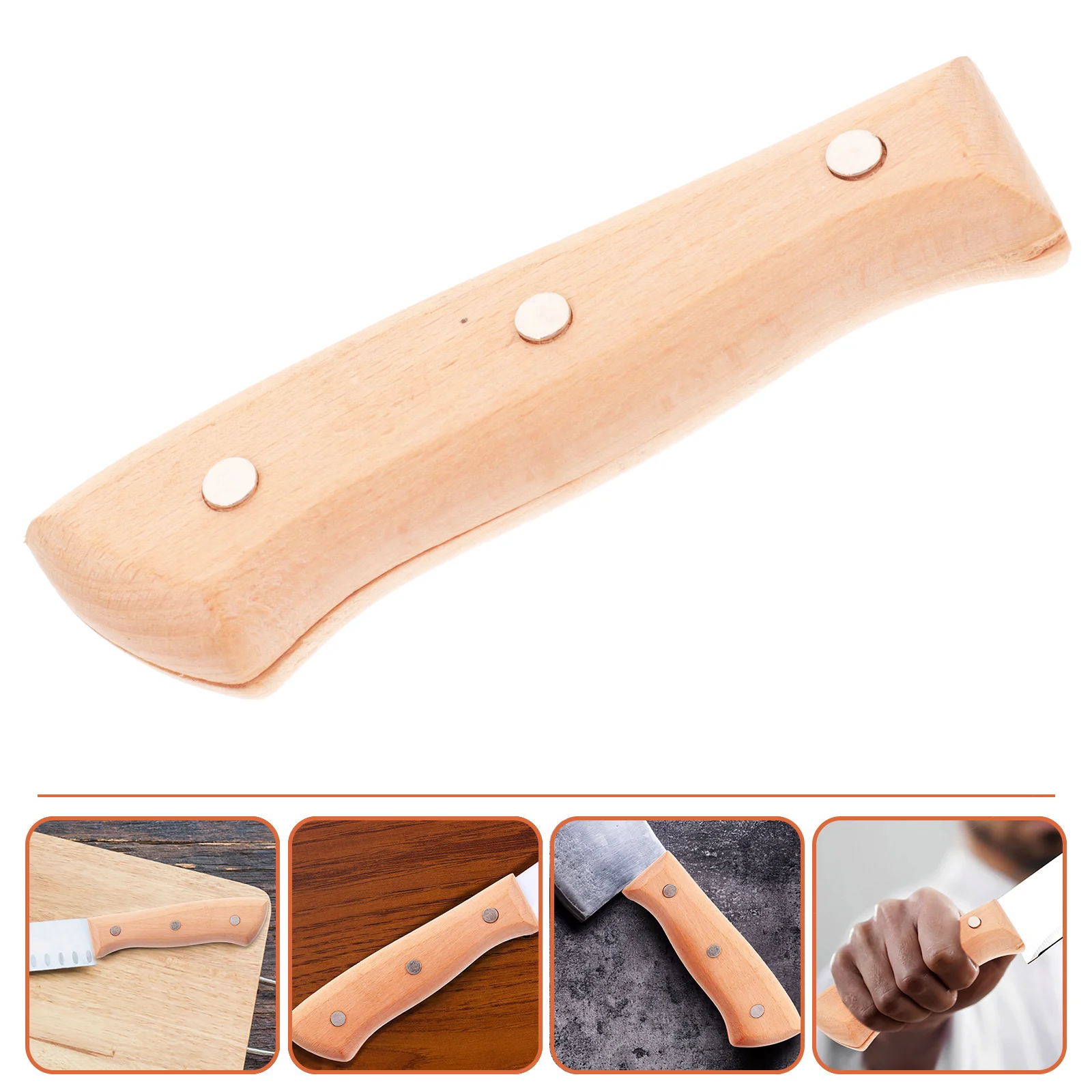 

Non-slip Hand Grip Chopping Handle Anti-skid Wooden Replacement Vegetable Japanese Kitchen Knife