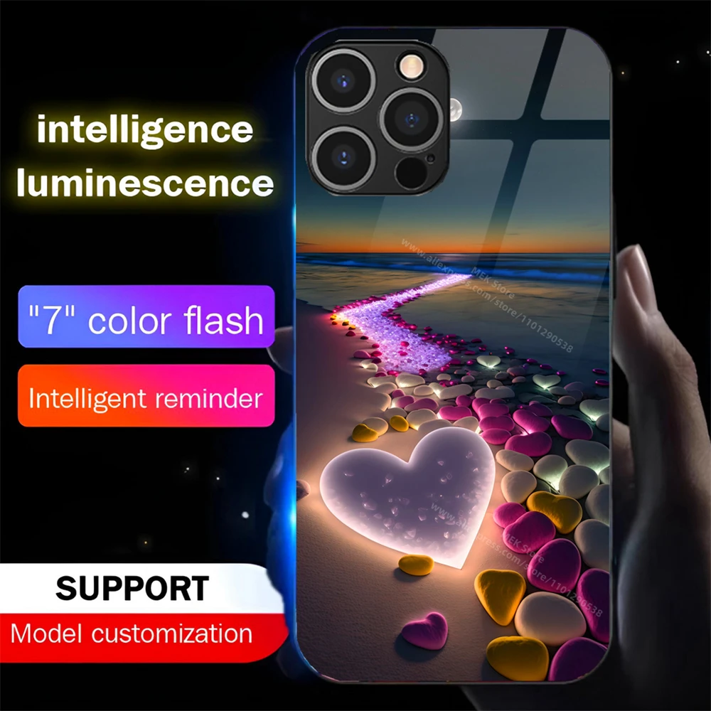 Чехлы со светодиодной вспышкой и подсветкой Crystal Butterfly для iPhone 16 15 14 13 12 11 Pro Max X XS XR