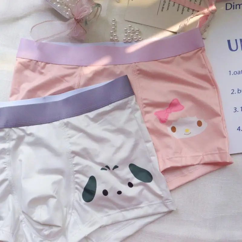 

3Pcs Sanrioes Men Underwear Kawaii Hello Kittys Kuromi Panties Anime My Melody Pochacco Soft Underpants Knicker Boyfriend Gift