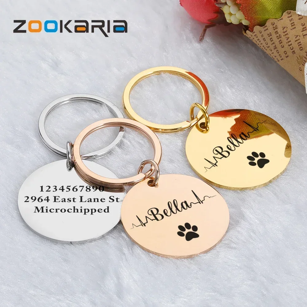 

Personalized Pet Dog ID Tag Custom Anti-lost Pet Name Shiny Tags Engraving for Puppy ID Collar Nameplate Pendant for Puppy Dog