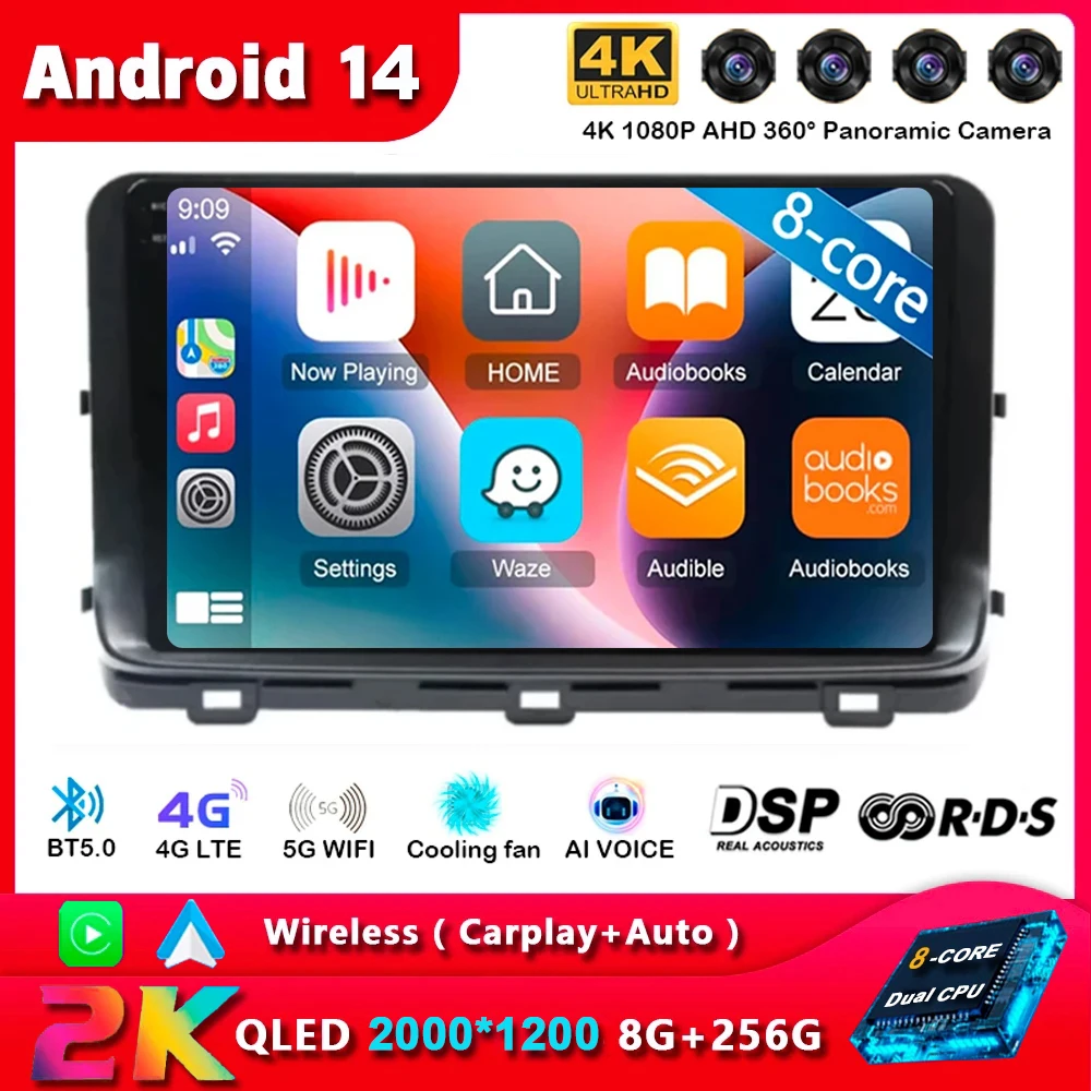 Автомагнитола для Kia Ceed мультимедийный видеоплеер на Android 14 Wi-Fi + 4G 3 CD 2018-2022 стерео