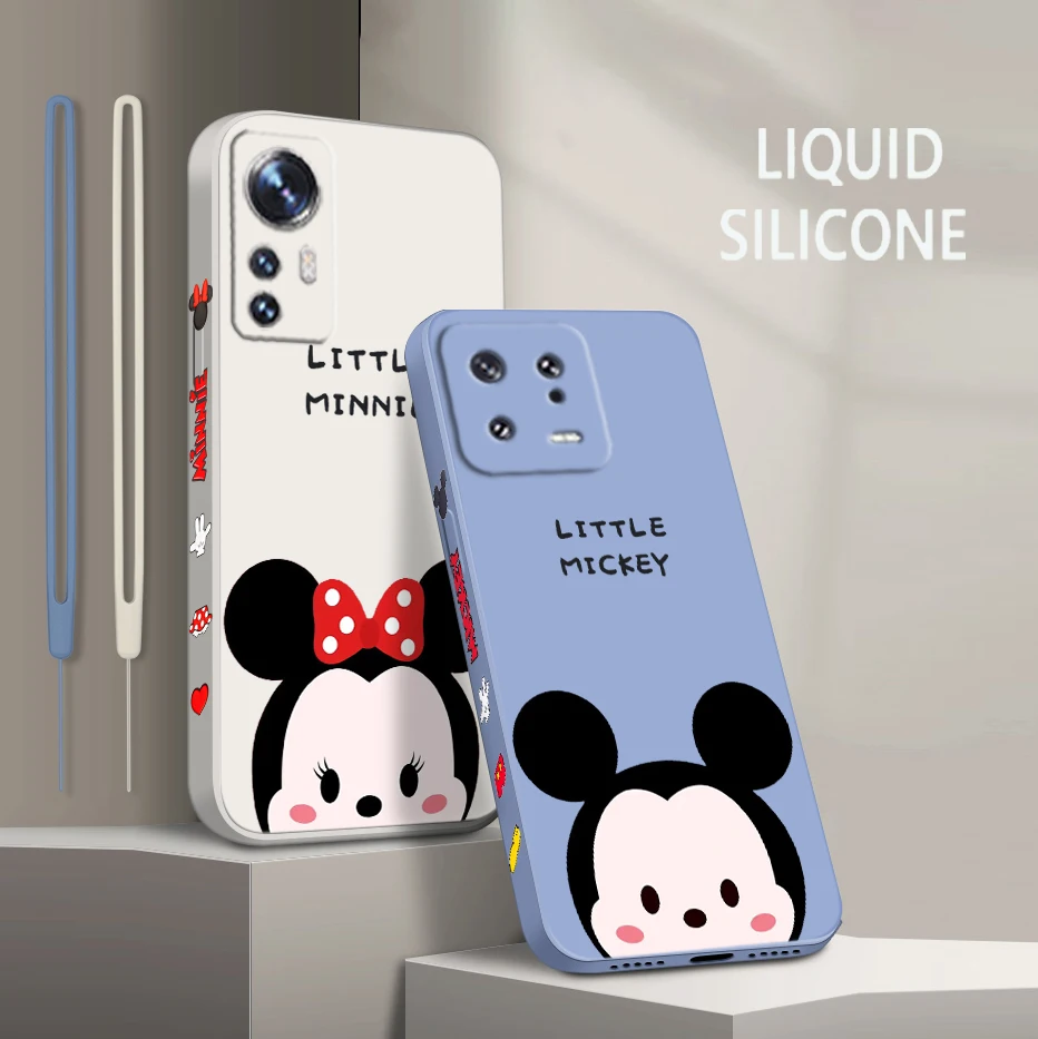 

Red Minnie Cute Cartoon For Xiaomi Mi 13 12 12T 11 11T 10 10T 9 9SE Lite Pro Ultra A3 Liquid Left Rope Soft Phone Case Fundas