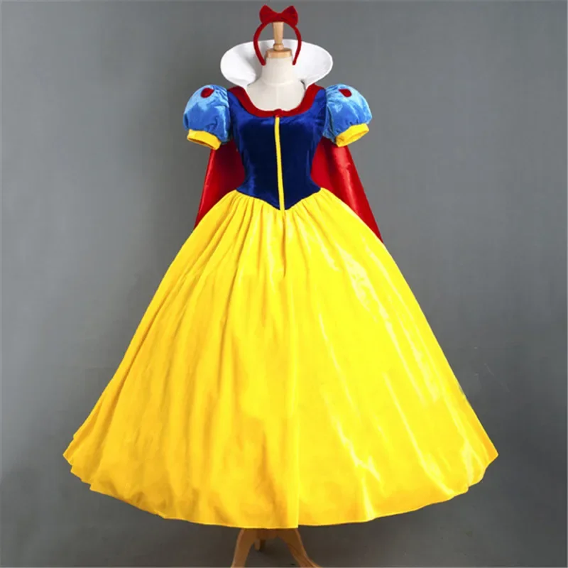 

Vestido de Cosplay de Blancanieves para mujer, disfraz de princesa de dibujos animados para adultos, fiesta de Halloween