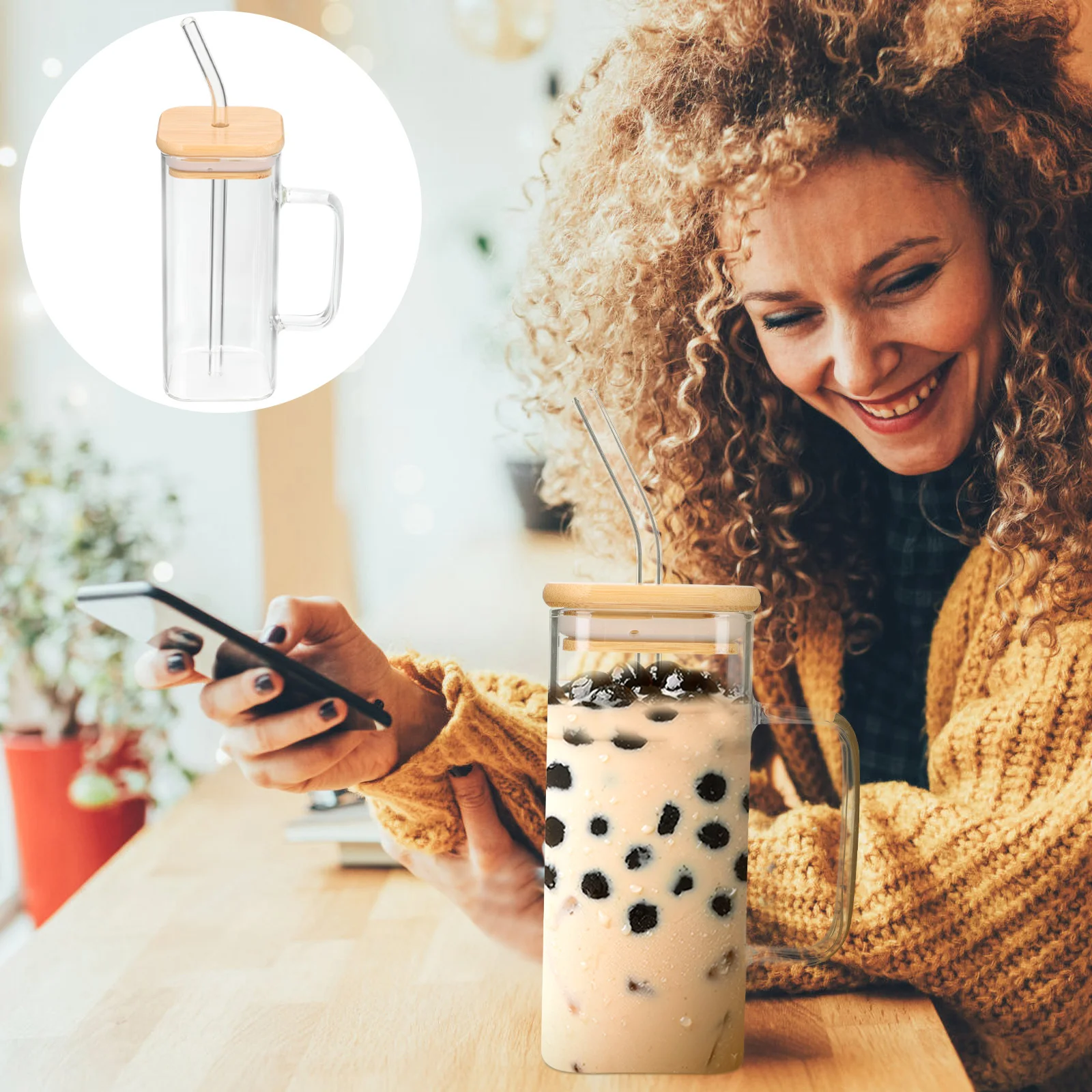 

Glass Cup Water Cups Coffee Straw Mug Drinking Bottletea Bottles Glasses Cute Tumbler Jar Beverage Beer Transparent Mason Clear