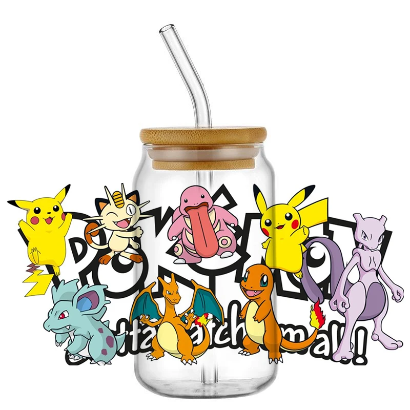 Miniso 3D Новый мультяшный дизайн УФ DTF наклейка для чашки 16 унций Libbey стекло моющаяся