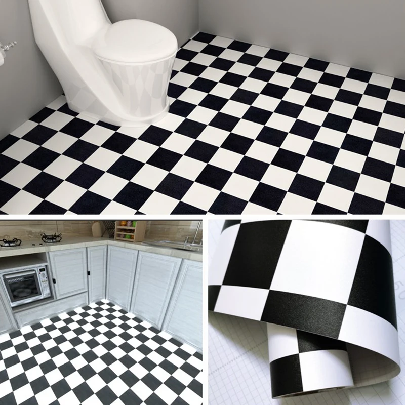 

Bathroom Waterproof Floor Sticker Self-Adhesive Moisture-proof Wall Sticker Kitchen Oil-proof Sticker PVC Home Decoration