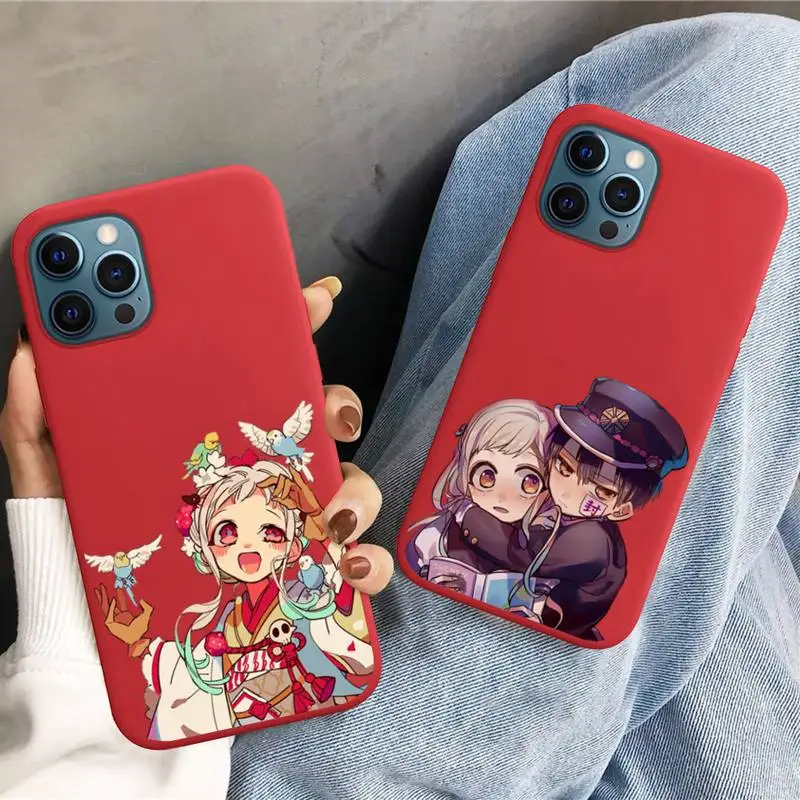 

Toilet-Bound Hanako Kun Phone Case for iPhone 11 12 13 Mini Pro Xs Max 8 7 6 6S Plus X XR Solid Candy Color Case