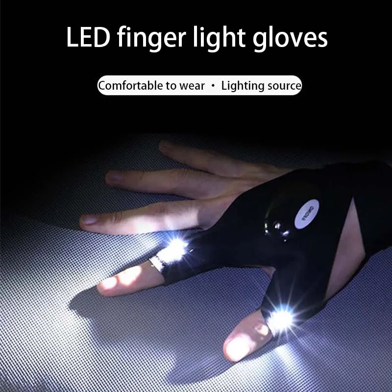 

Camping Gear LED Outdoor Half Finger Lighting Gloves Outdoor Tools Fishing Camping Hiking Repairing A Sport Fishing Flashlight