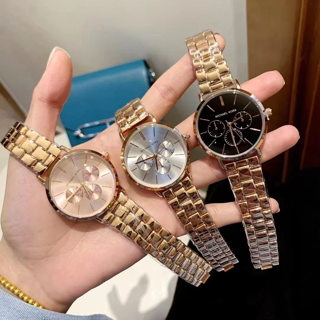 Фото Женские наручные часы Michael Kors 2026: минималистичный дизайн, роскошные, из нержавеющей стали, с большим круглым циферблатом, кварцевые, модный подарок для леди №1
