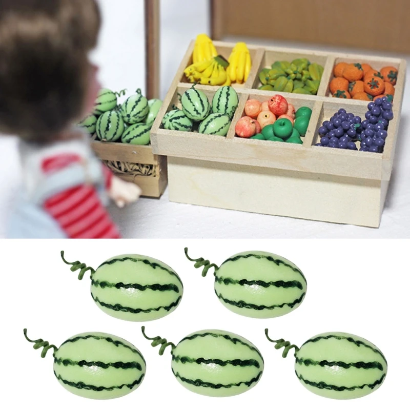 

Decorative Watermelon Pack of 5 Model Play Scene Craft Wedding Birthday Party Drop Shipping