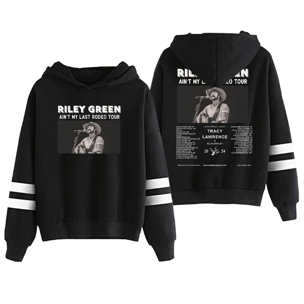 

Riley Green Hoodie 2024 Ain't My Last Rodeo Tour Merch Pocketless Parallel Bars Sleeve Sweatshirts Men Women Fashion Clothes