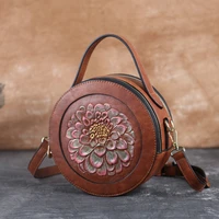 motaora retro handbag for women double zip chinese style pattern design shoulder bags