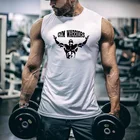 Мужская спортивная майка без рукавов, с круглым вырезом