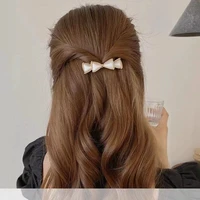 1pc 2022 new style korean style net red bow top clip spring clips hairpin girls women minimalistic hair accessories headwea