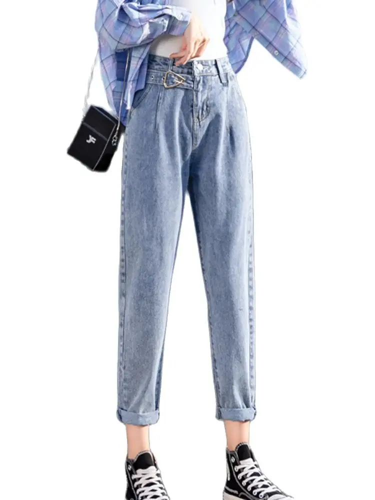 

Leisure Harun Jeans Loose Cropped Cropped Jeans High Waist Thin 2022 Autumn New Korean Fashion Women'S Clothing