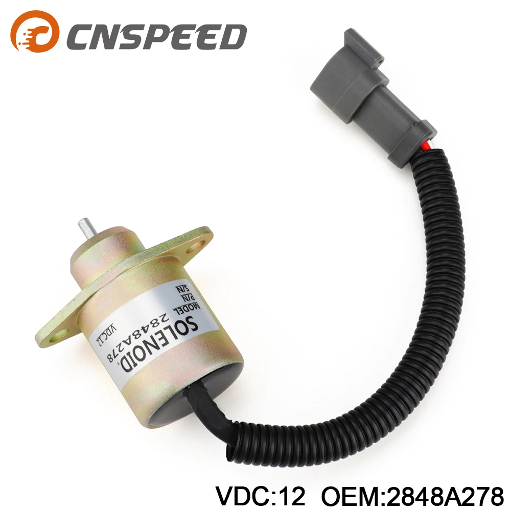 2848A278 Запорный электромагнитный клапан топлива 12 В для двигателя Caterpillar 246 216 226