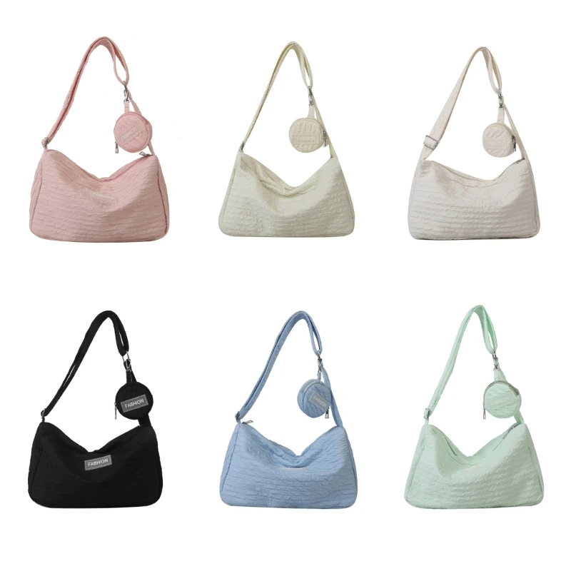 

Lightweight and Spacious Nylon Shoulder Bag with Coin Purse Perfect for Women