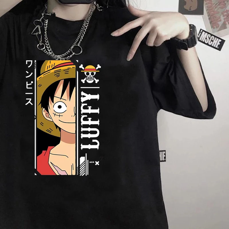 Футболка мужская Слитная с японским аниме милая мультяшная Луффи одежда в стиле