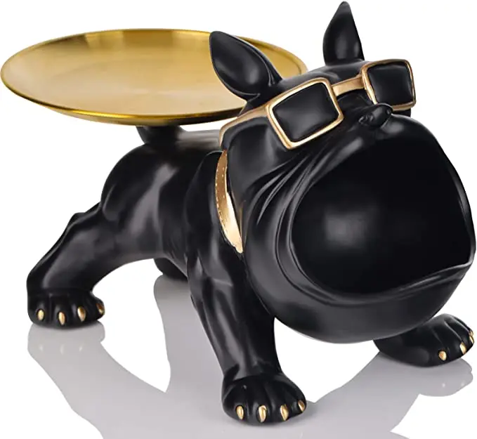 

Nordic Home Decoration French Bulldog Big Mouth Dog Storage Tray Table Decoration Animal Sculpture Dog Carving Decoration Gift