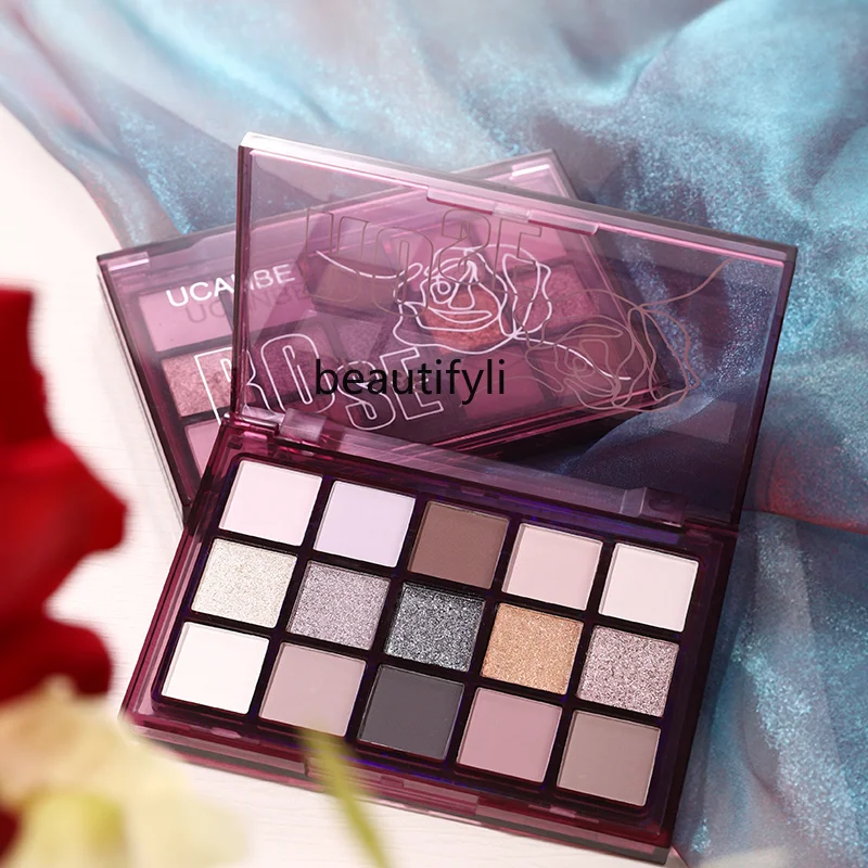 Смоки макияж холодная Роза 15 цветов Тени для век пластина цемент серый розовый