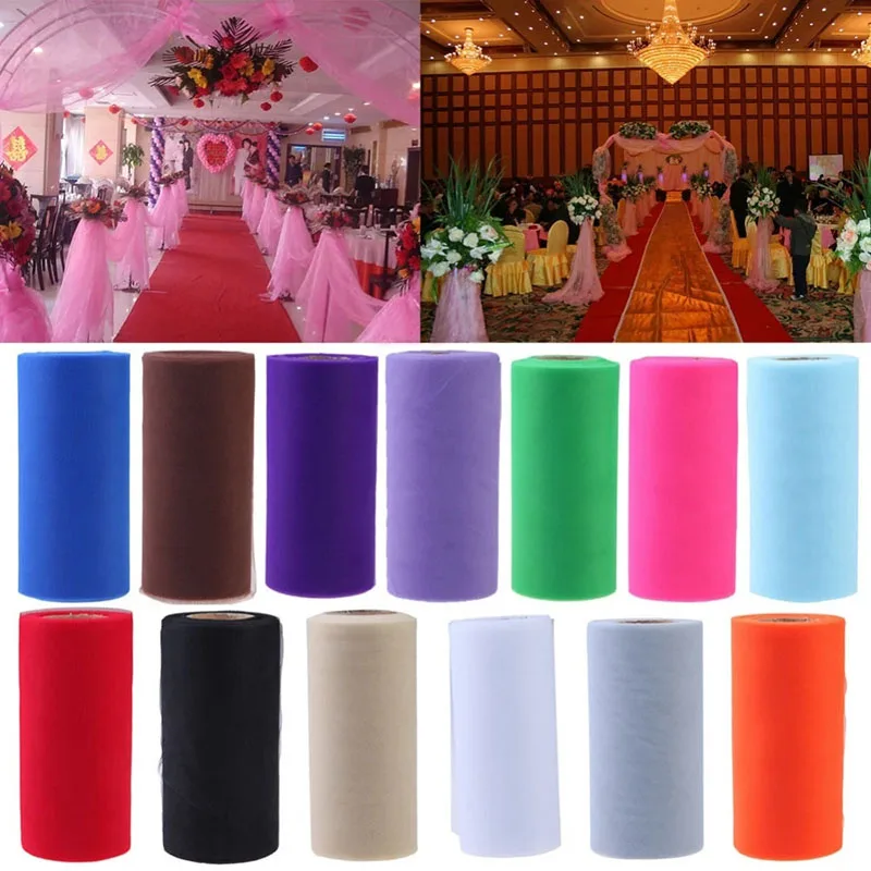 

26CM 25Yards White Tulle Gauze Roll Mesh Fabric DIY Outdoor Wedding Birthday Centerpieces Decoration Baby Shower Manual Supplies