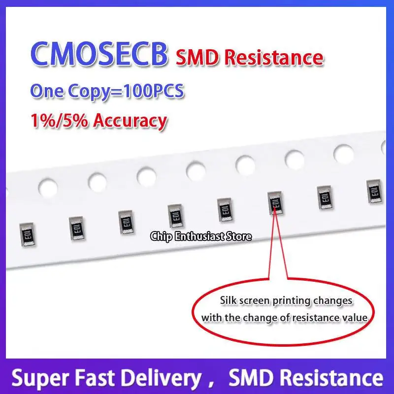 

100PCS Resistor 0603 2Mr 2MR 1/10W Accuracy1% 1608 1.6*0.8MM SMD-2 Chip Resistor