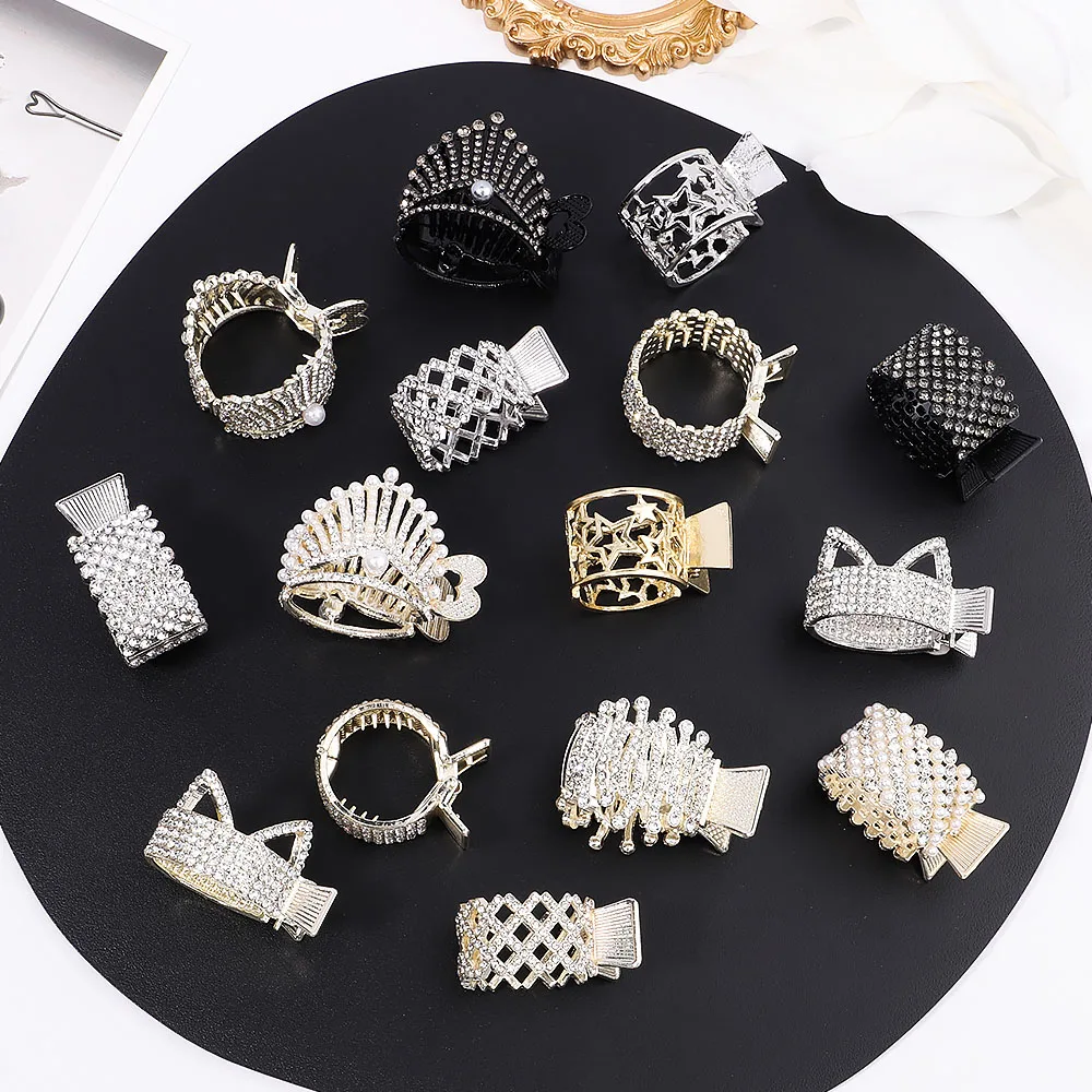 

New Pearl Rhinestone Hair Claws Girl High Ponytail Clip Fixed Hairpin Claw Clip Advanced Sense Hair Accessories Women Headwear