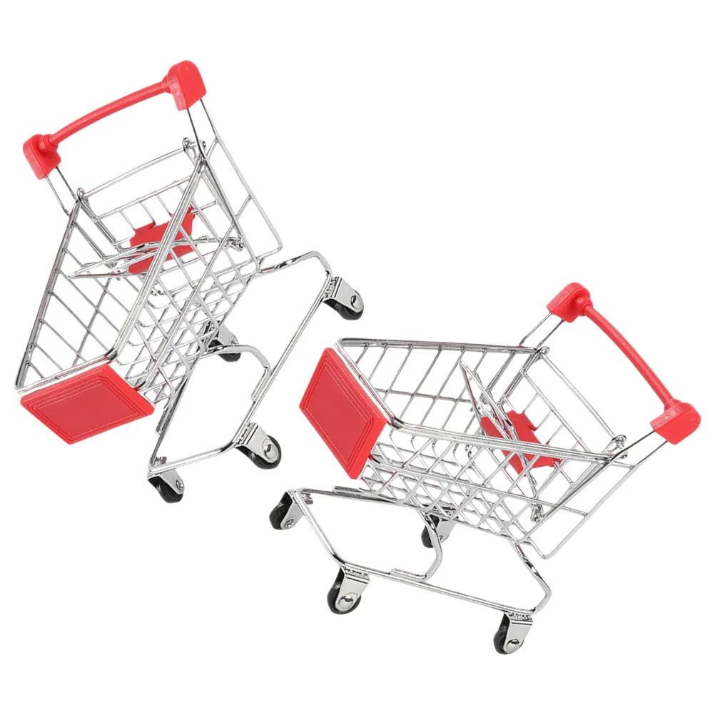 

Настольная игрушка 2 шт., миниатюрная тележка для магазина, 11,5x8,5x12 см