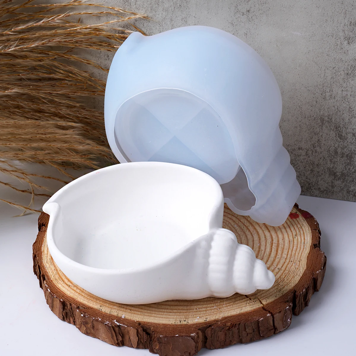 Силиконовая форма 3D в виде ракушки цветочного горшка гипсовая бетонная оболочка