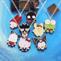 kuromi necklace sanrio cartoon figures hello kitty my melody metal necklace anime cute pendant accessories couple birthday gift