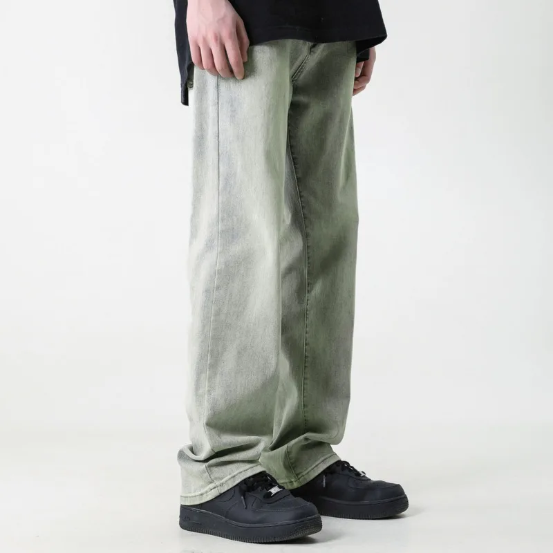 Korean Style Baggy Jeans Men's Fashion Casual Straight Jeans Mens Streetwear Hip Hop Loose Wide Leg Denim Pants Mens Trousers