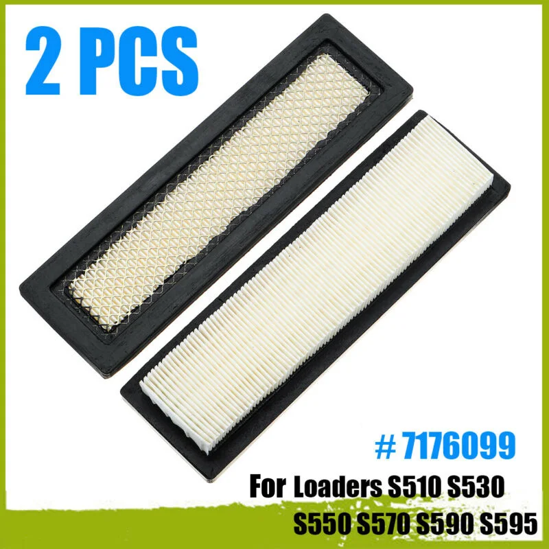 2 Pcs Air Filter Kit Parts 7176099 For Loaders S510 S530 S550 S570 S590 S595 Stable Characteristics Accessories