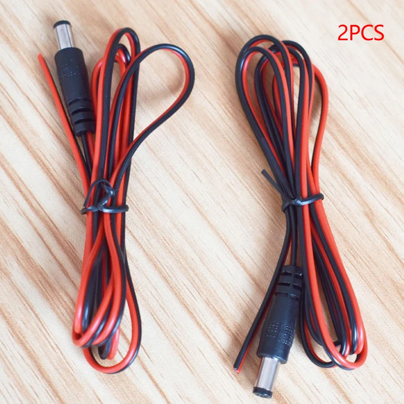 

2 шт. 2,1x5,5 мм Штекерный разъем 12 В постоянного тока, разъем для кабеля питания для автомобиля, камеры, коннектор, удлинитель для камеры, 1 м про...