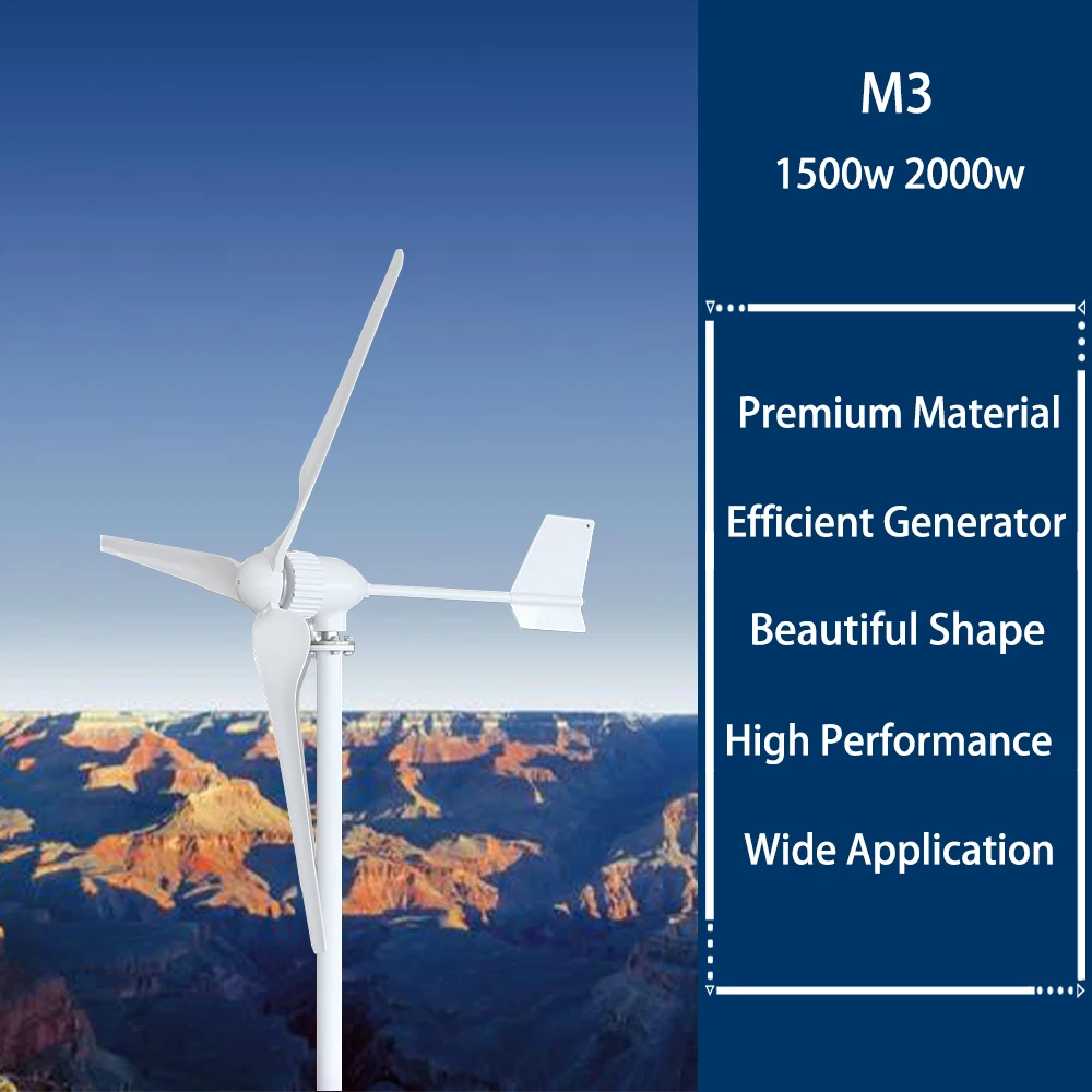 

2000w 24V 48V Wind Turbine Power Generator Gasoline Portable Generator For Home With MPPT Controller and Pure Sine Wave Inverter