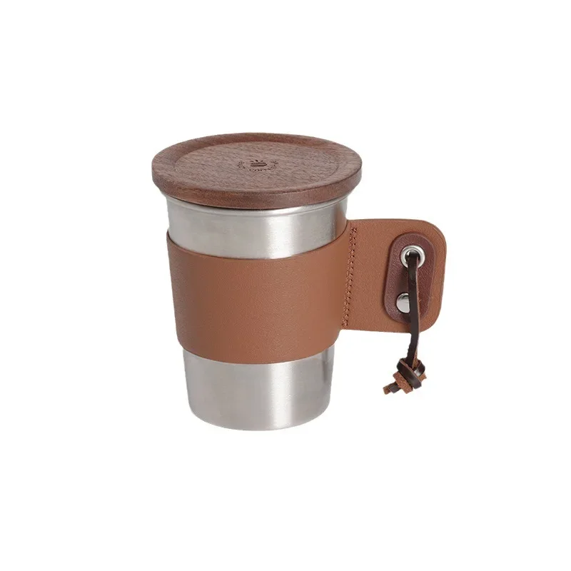 Портативная ручная кружка из нержавеющей стали для улицы с ручкой модная
