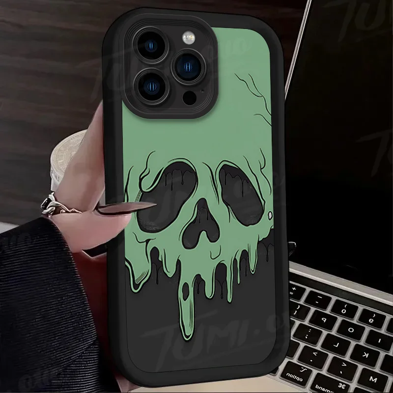 Чехол для телефона iPhone 15 14 13 12 11 Pro Max X XS XR 7 8 Plus SE 2020 снежно-белый ядовитый Apple мягкий