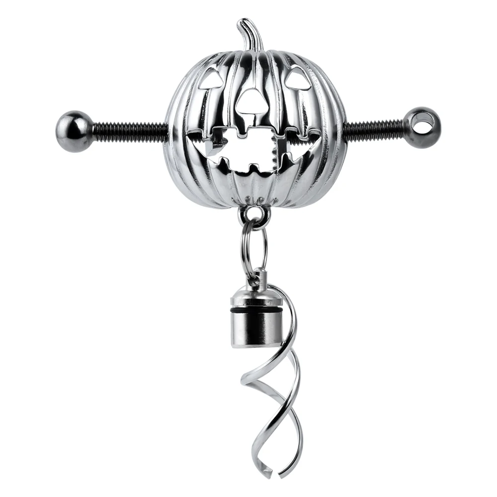 LEZEE Тыквенный фонарь Зажимы для сосков с ремнем Хэллоуин Молочные зажимы БДСМ