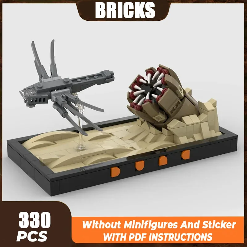 Звездная модель фильма Moc строительные кирпичи дюн песчаный червь атака диорама