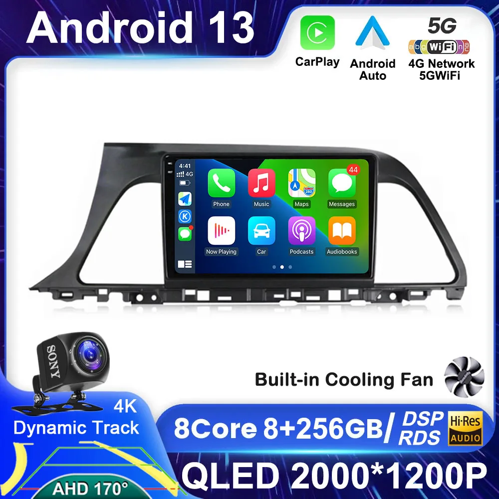 

Android 13 Carplay 4G WIFI Car Intelligent System For Hyundai Sonata 7 LF 2014 - 2017 Auto Multimedia GPS Navigation BT DSP RDS