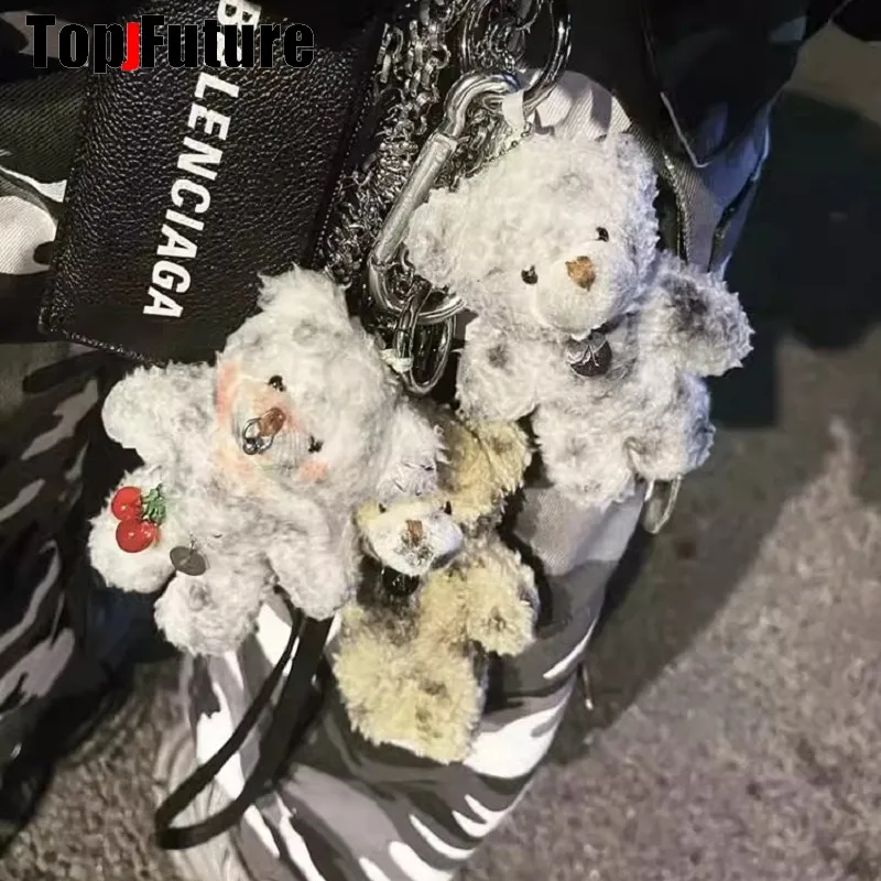 Готическая Лолита плюшевый медведь кукла брелок грязно окрашенные старые