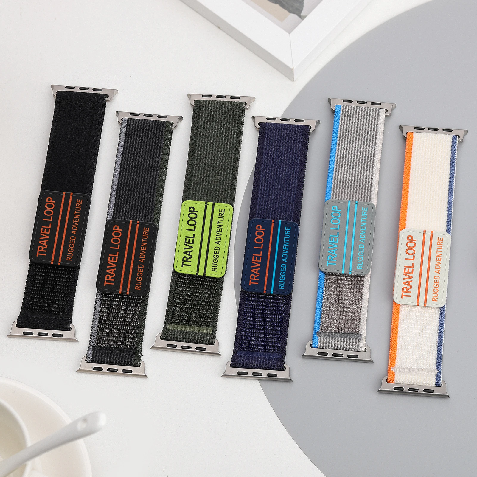Фото Ремни Trail Loop для Apple Watch Ultra 2, ремешок 49 мм, 44 мм, 45 мм, 40 мм, 38 мм, 41 мм, 46 мм, 42 мм, нейлоновый браслет iwatch series 10 9 7 8 se №2