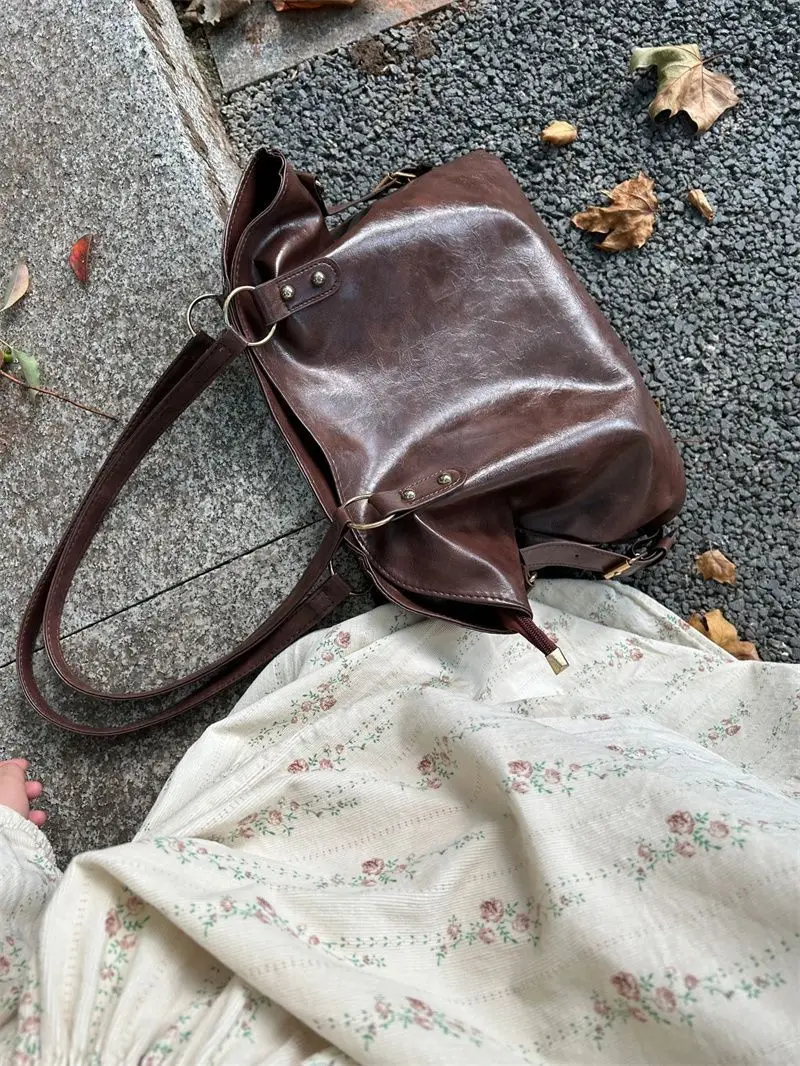 Новинка осенне-зимняя нишевая Сумка-тоут Миягава в стиле ретро из мягкой кожи