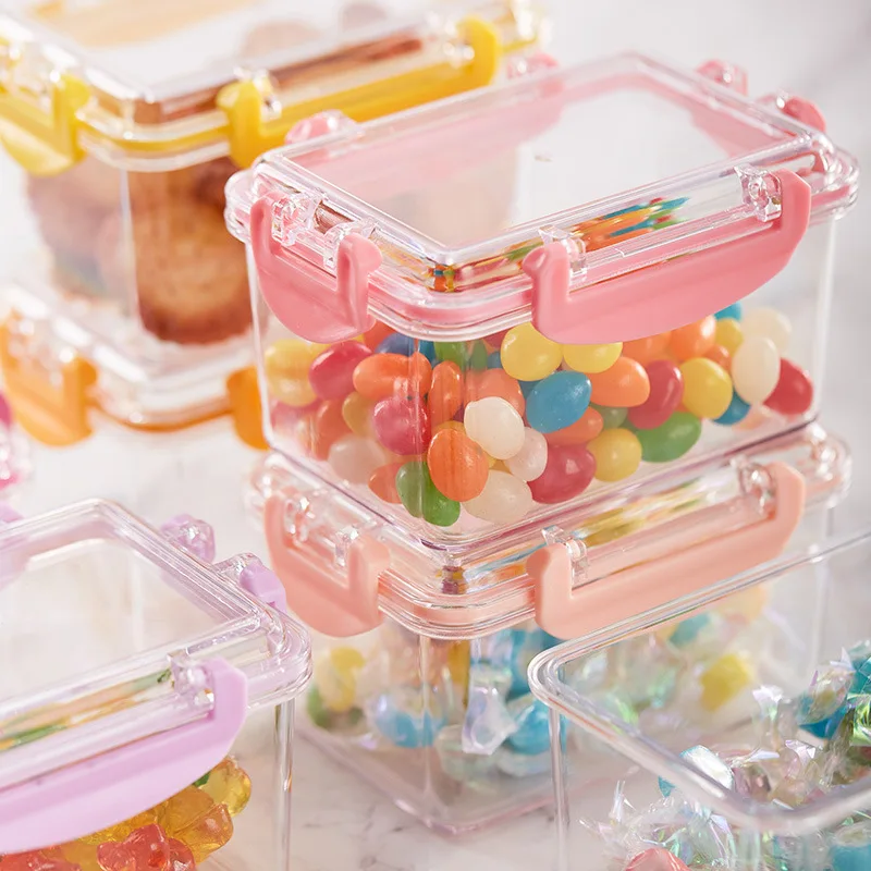 

MIni Sealed Storage Box Food Storage Containers Kitchen Storage Jars With Lid Snack Fruit Preservation Box Desktop Organizer