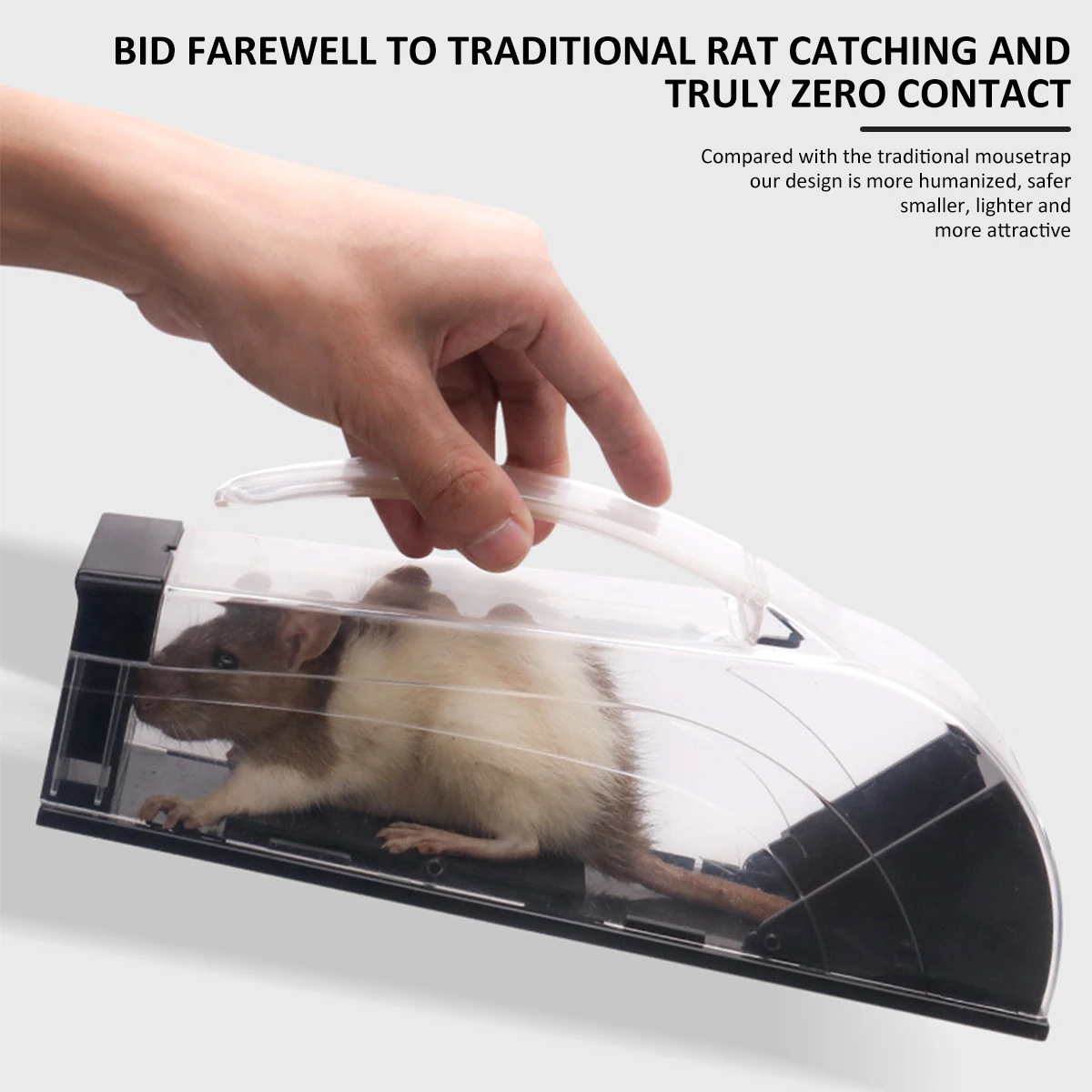 

Smart Self-locking Mousetrap Safe Firm Transparent Household Mouse Catcher Plastic Reusable Humane Indoor Outdoor Rat Trap