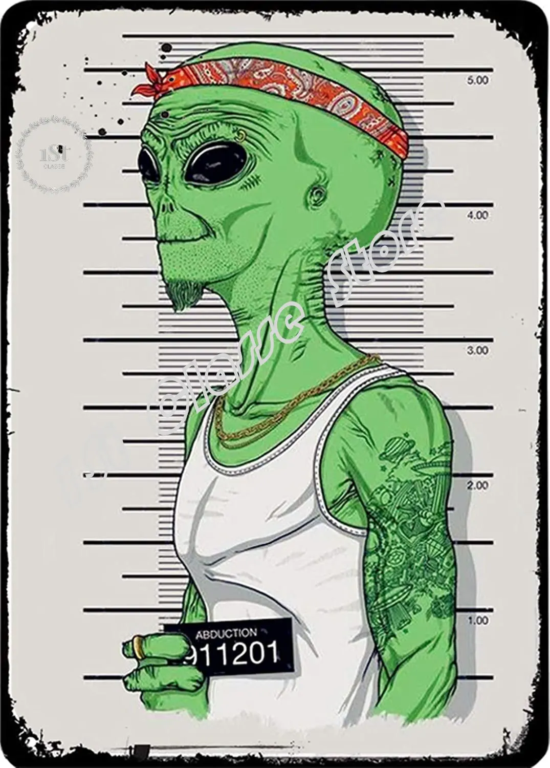

Metal Sign Vintage Metal Plate Retro Decor UFO Bedroom Wall Decoration Alien Area 51 Garden Decoration Outdoor Movie Poster Home