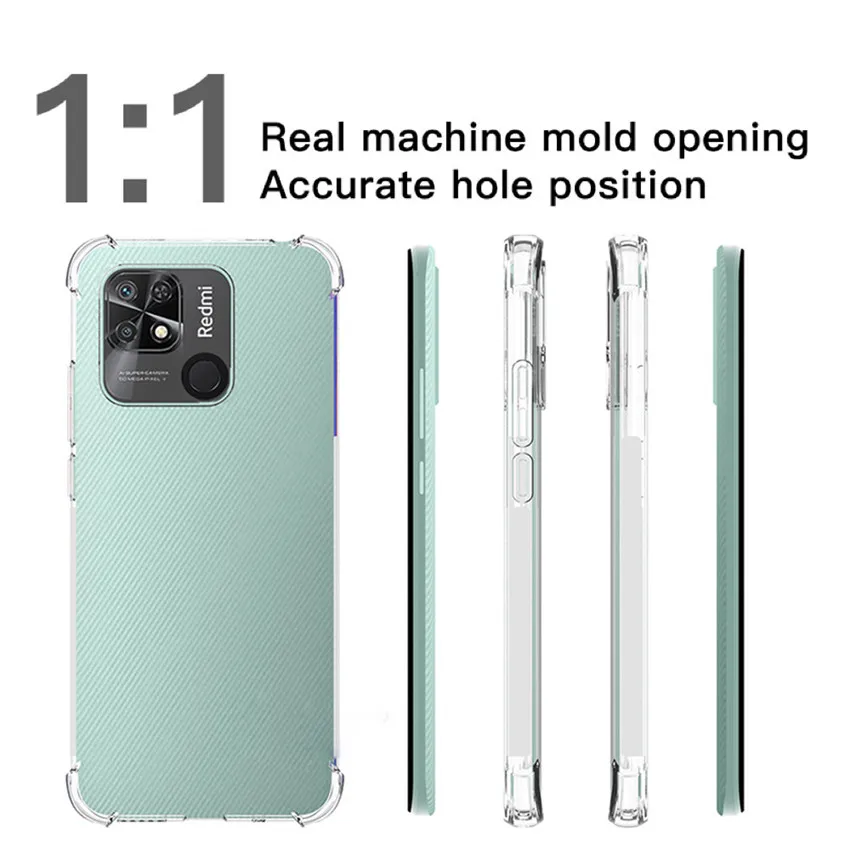 Redmi note 12 pro Case Redmi 10A Clear Silicone Cover Redmi 10C Anti-Shock Protector Redminote 12 pro plus Glass+Case Redmi 10
